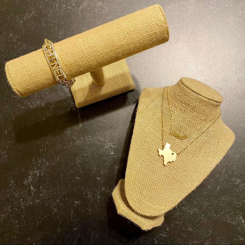 Burlap Jewelry Display Set